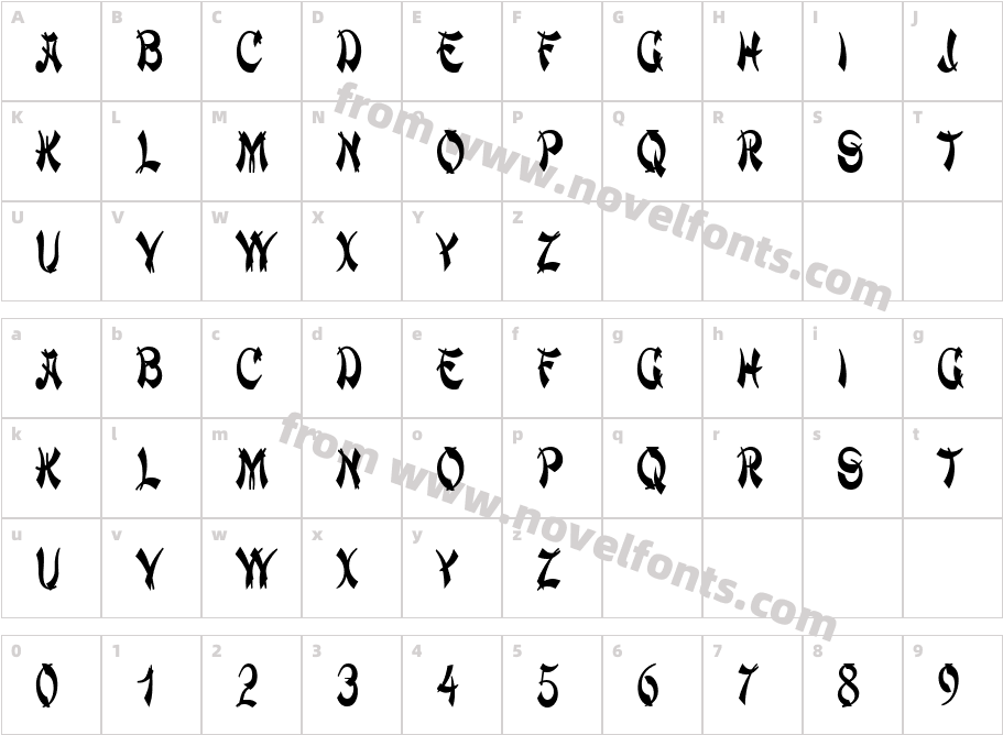 ChowMeinNarrow RegularCharacter Map