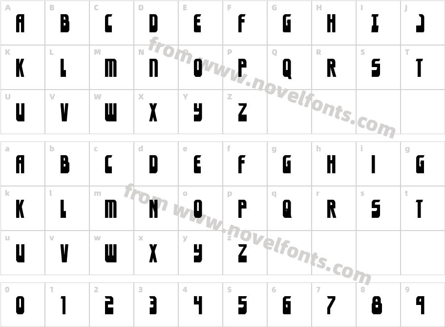 Eldebaran CondensedCharacter Map