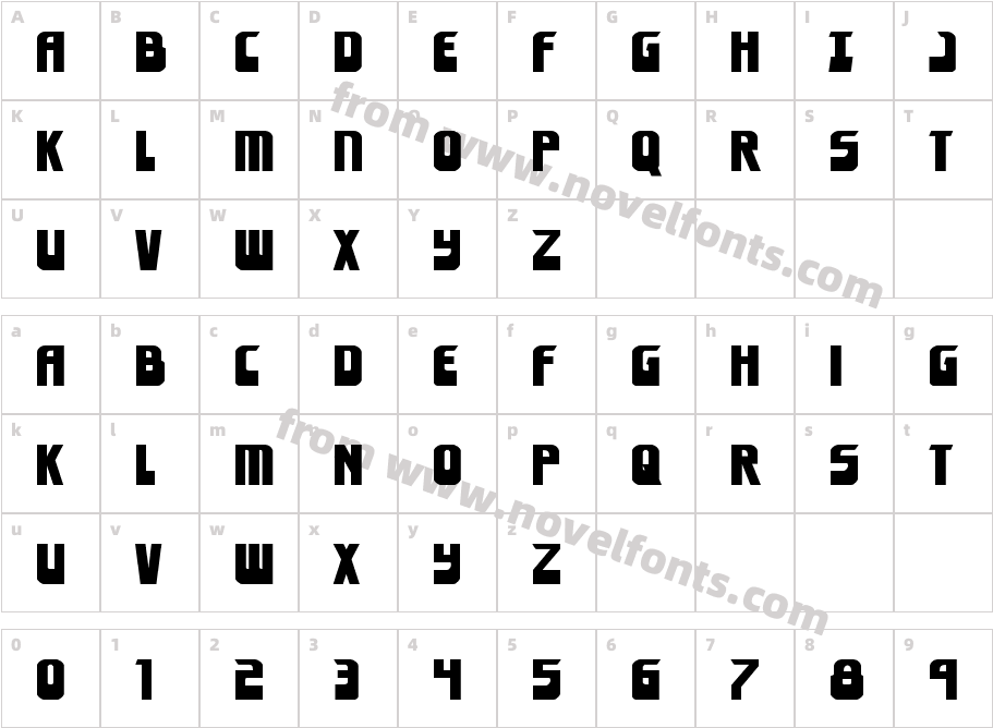 Eldebaran ExpandedCharacter Map