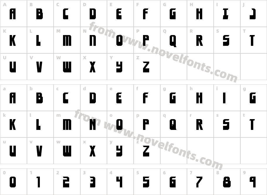 Eldebaran RegularCharacter Map