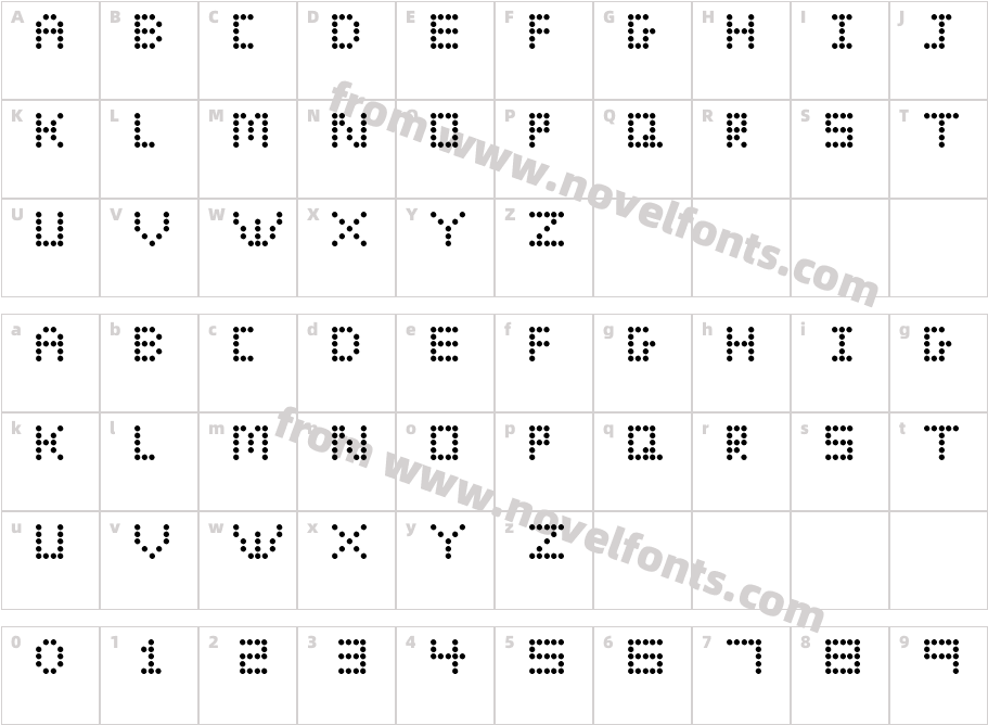 Eldora Evangeline RegularCharacter Map