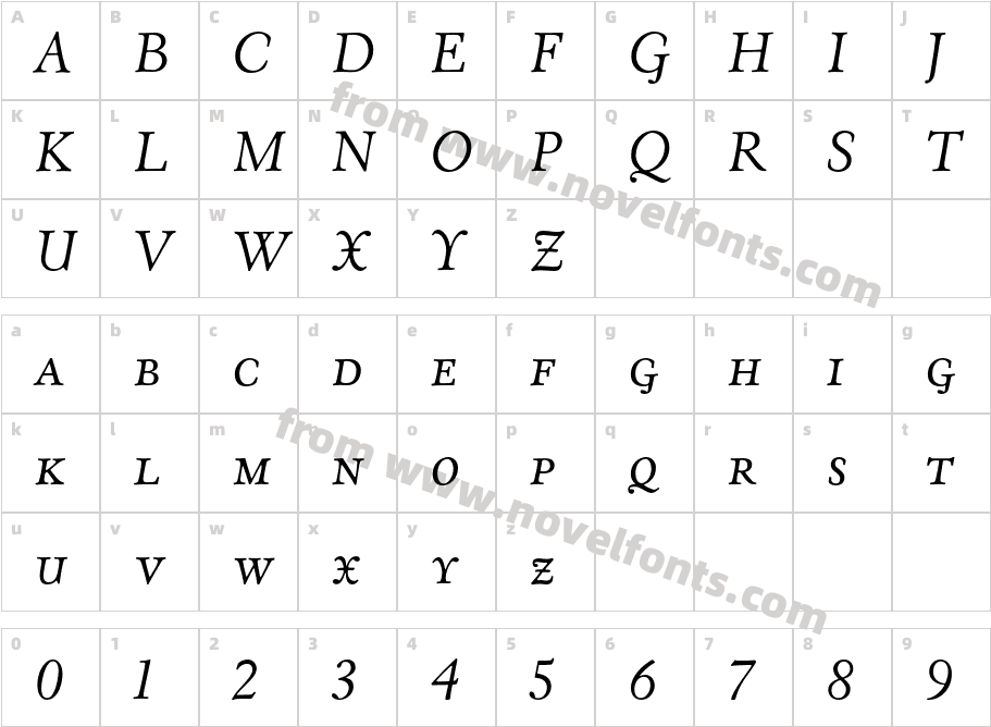 EldoradoText-ItalicSCCharacter Map