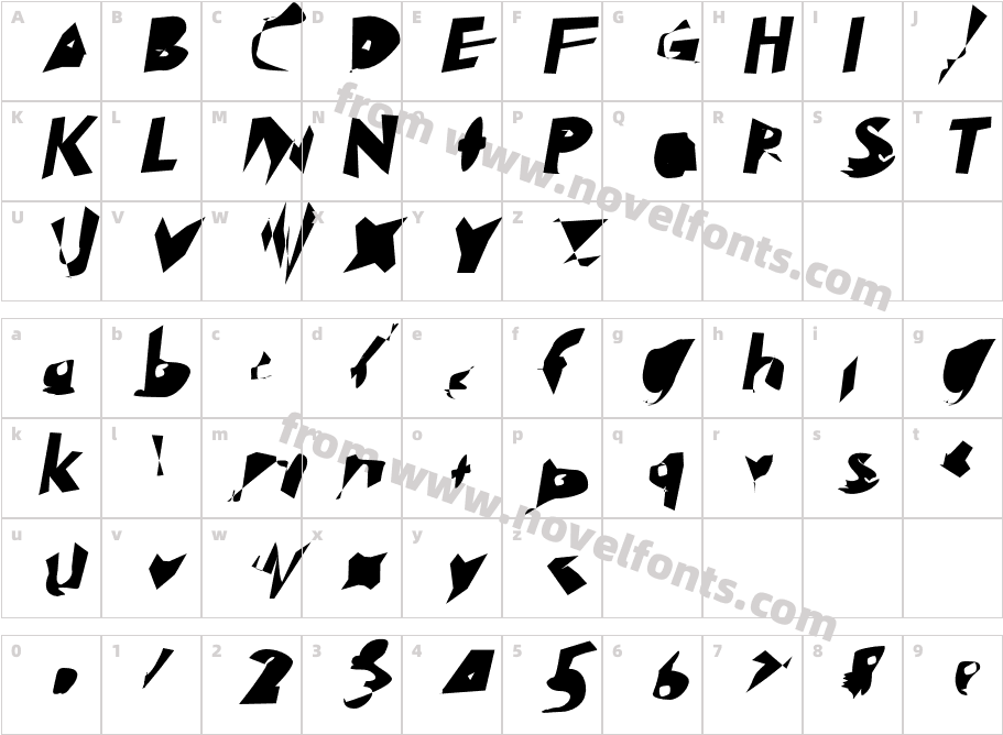 Electrical Snow Blizzard ObliqueCharacter Map