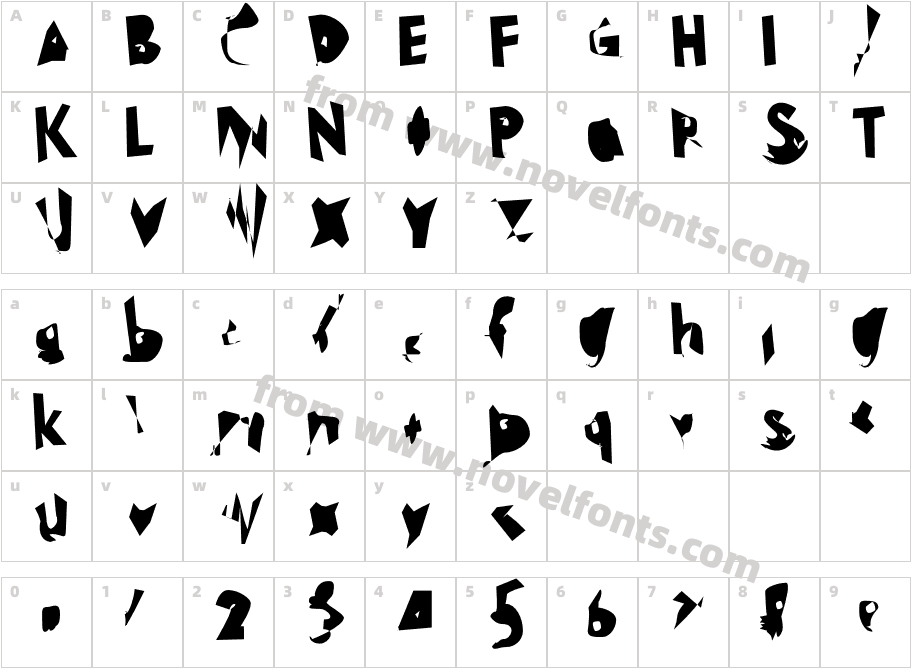 Electrical Snow CondensedCharacter Map