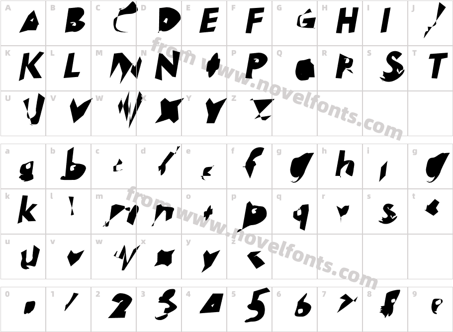 Electrical Snow ObliqueCharacter Map