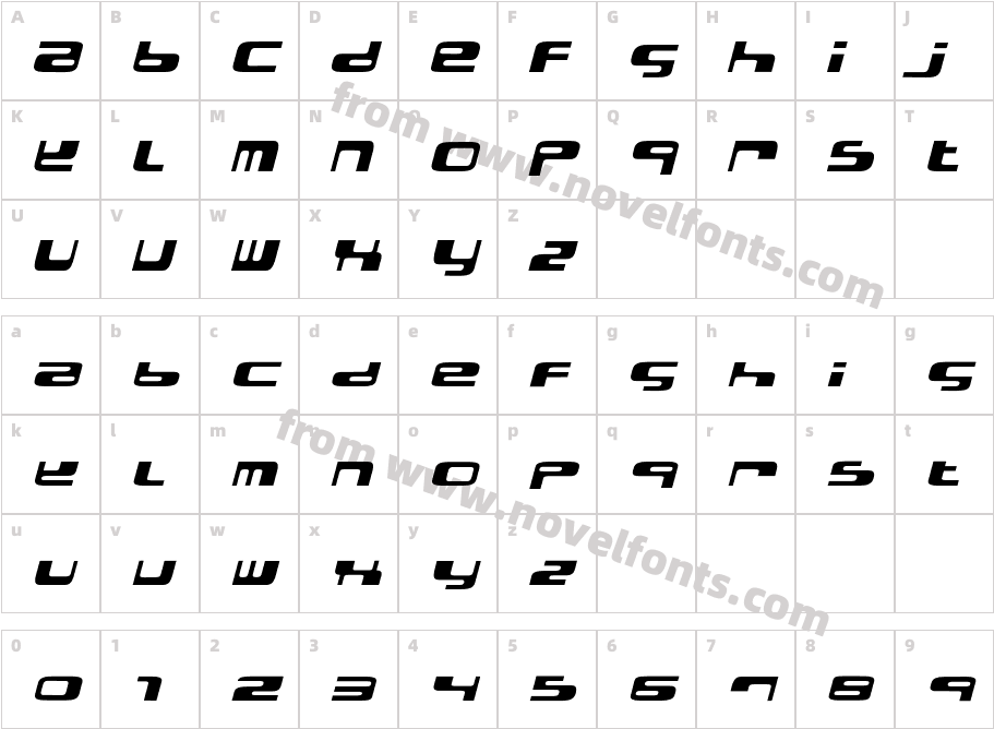 ElectroBazar-ItalicCharacter Map