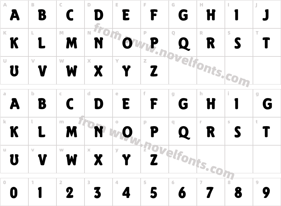 ElefontEFCharacter Map