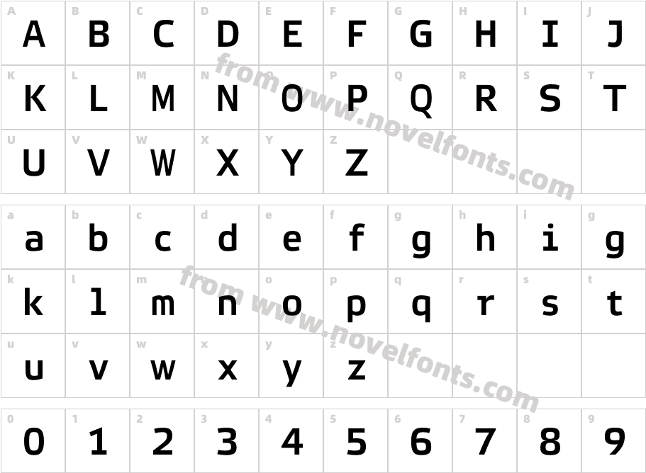 Elektra Mono Pro BoldCharacter Map