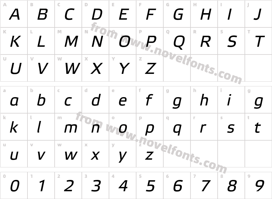 Elektra Text Pro ItalicCharacter Map