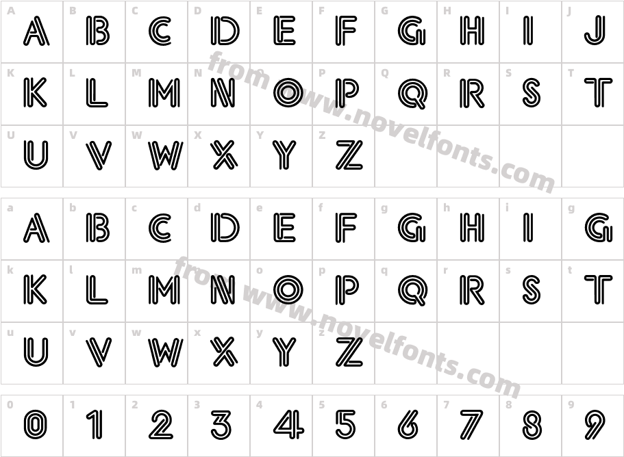 ElektrikFontCharacter Map