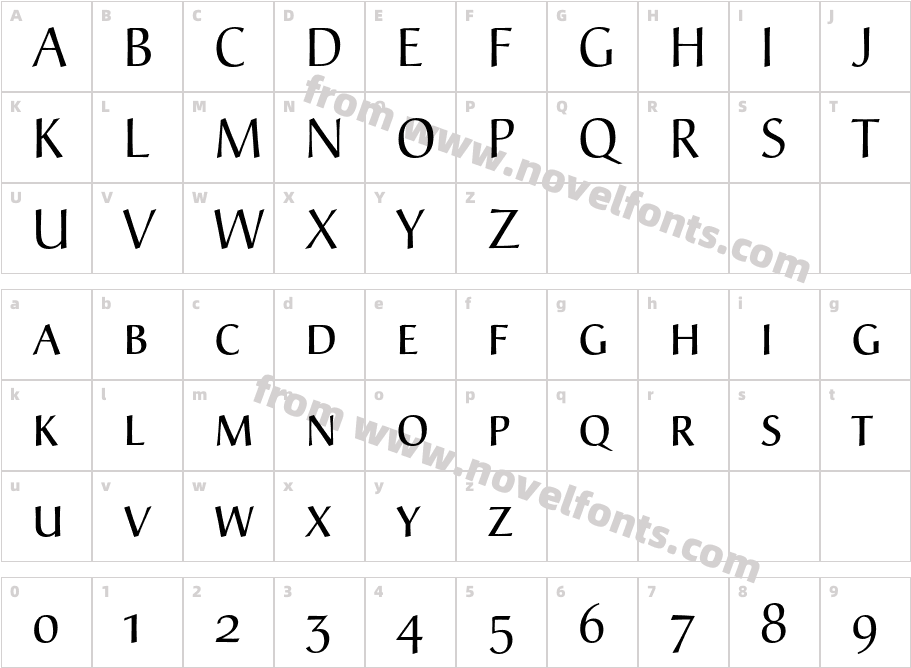 Christiana Small Caps & OldstylCharacter Map