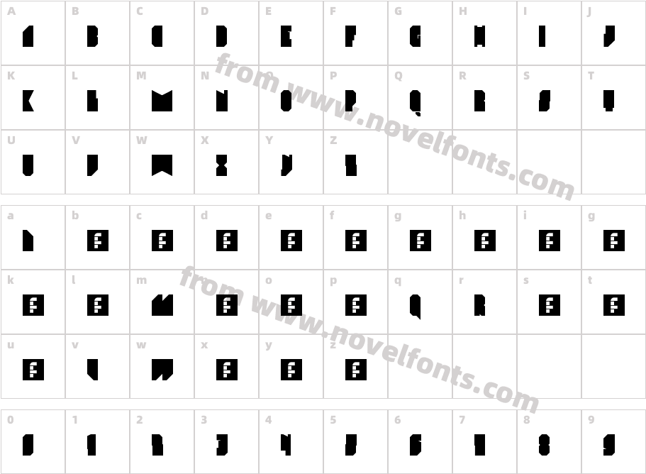 Elektro RegularCharacter Map