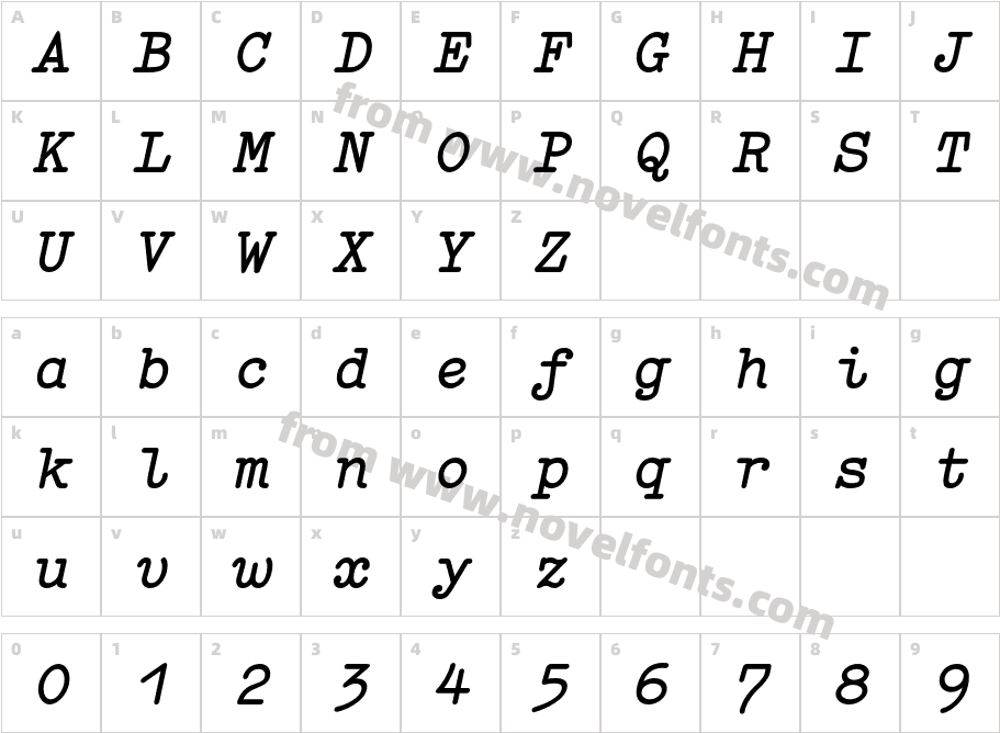 Elementa-BoldItalicCharacter Map