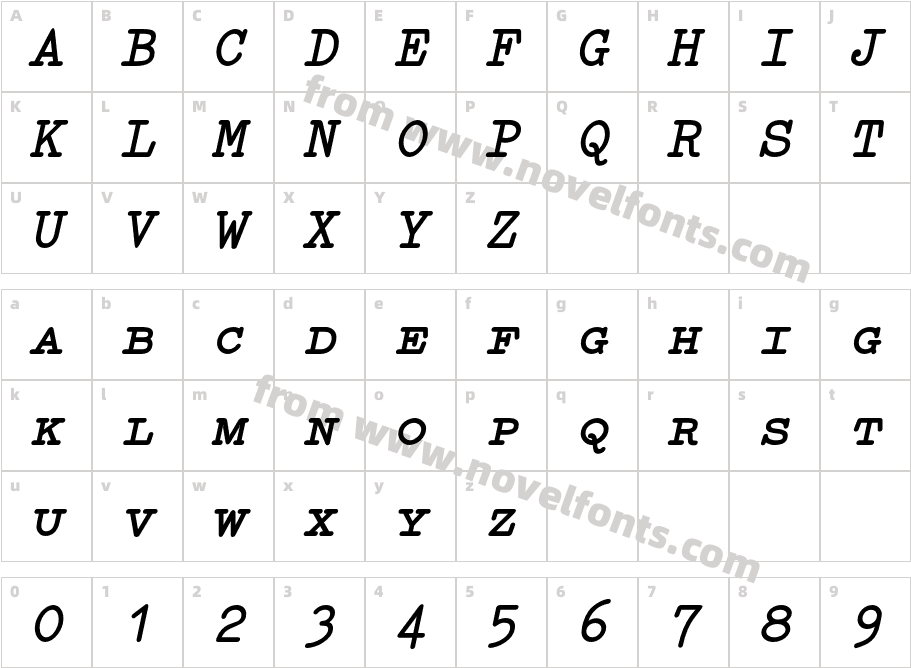 ElementaSC-BoldItalicCharacter Map