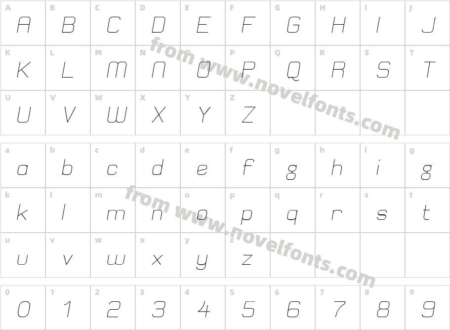 Elgethy Est ObliqueCharacter Map