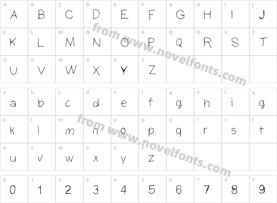 Christina RegularCharacter Map