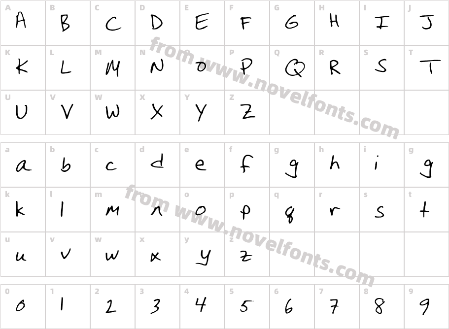 ChristinaHandwritingCharacter Map