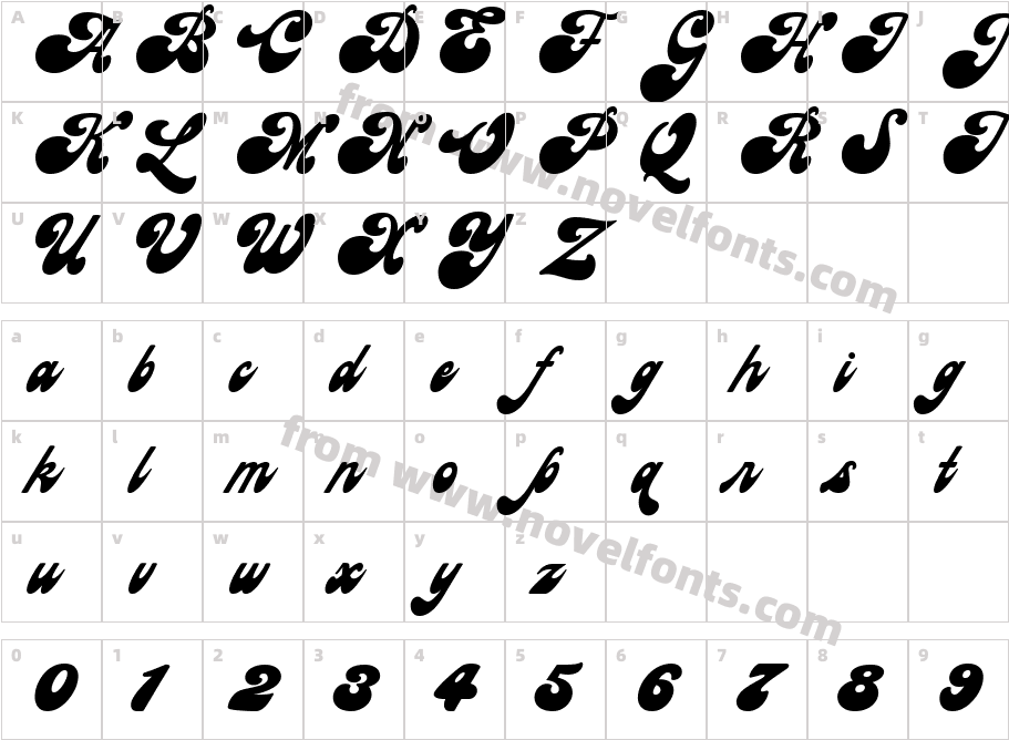 Elizafat RegularCharacter Map