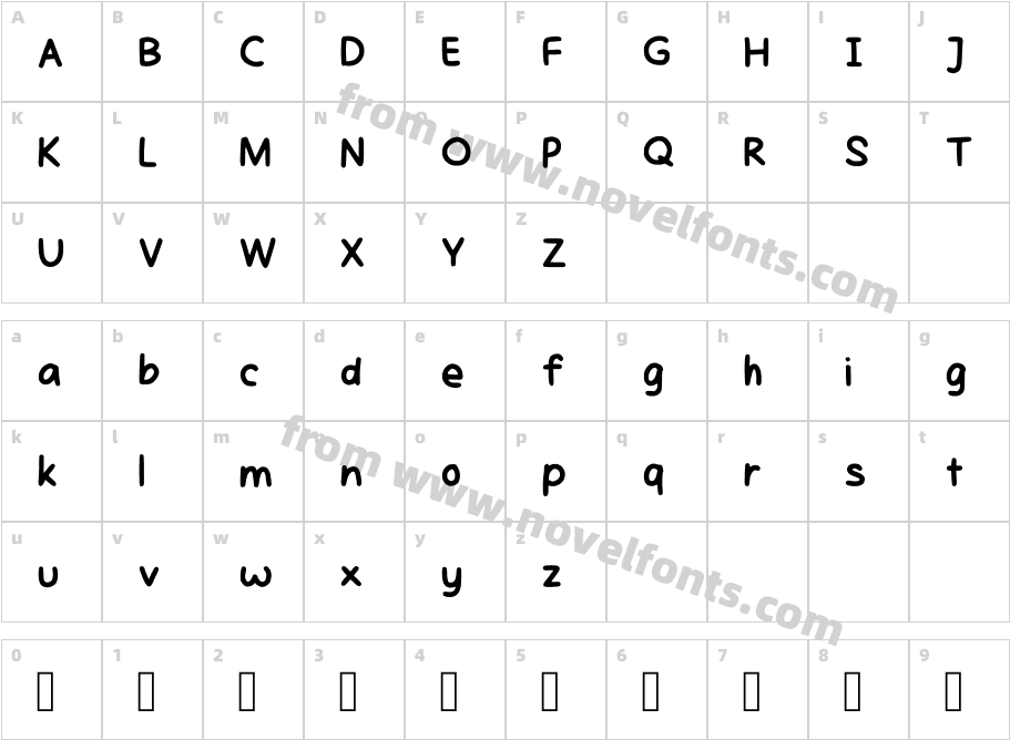 Elles Digital Handwritt RegularCharacter Map