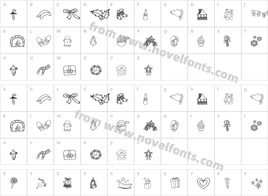 Christmas BoxCharacter Map