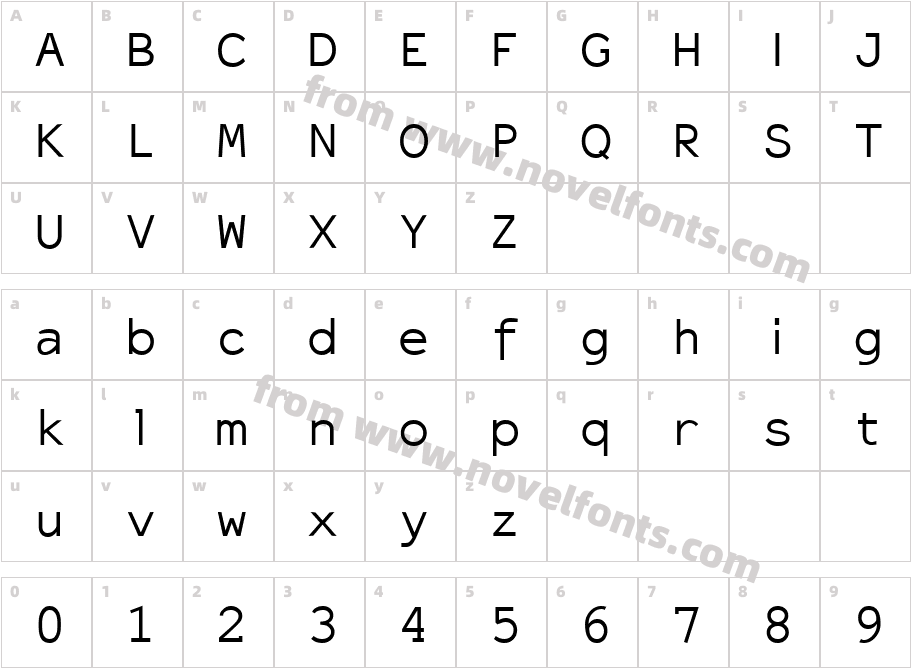 ElroNet MonospaceCharacter Map