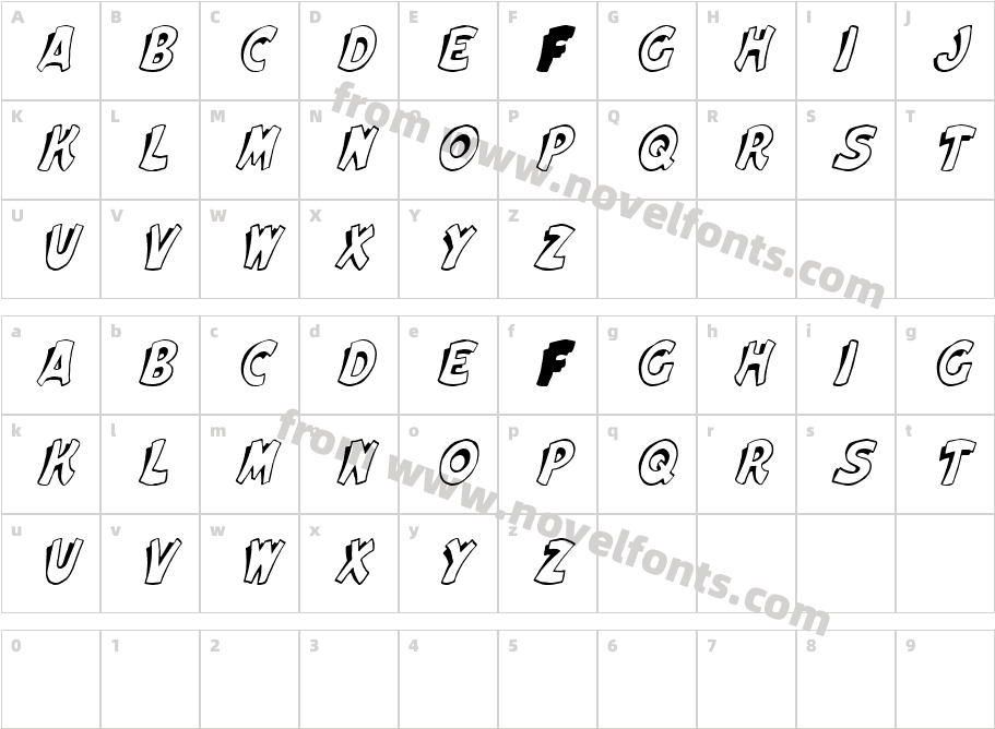 Elwood ItalicCharacter Map