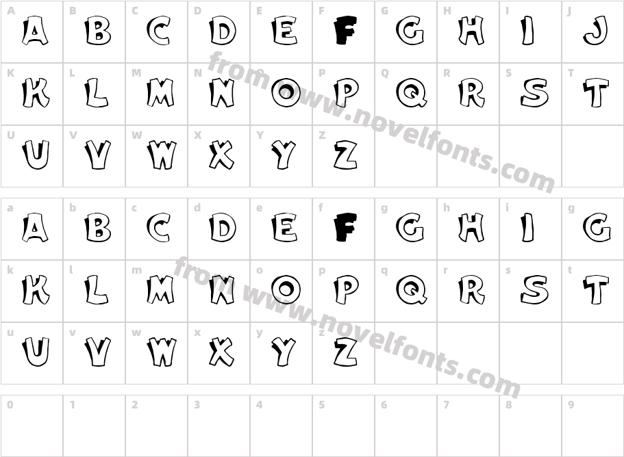 Elwood RegularCharacter Map