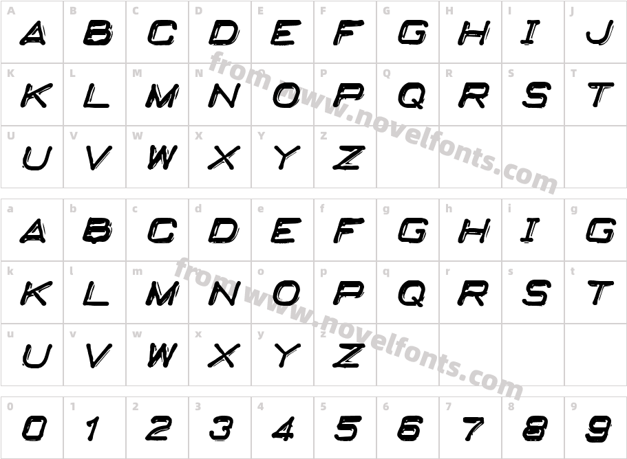 Embossing Tape 2 (BRK)Character Map