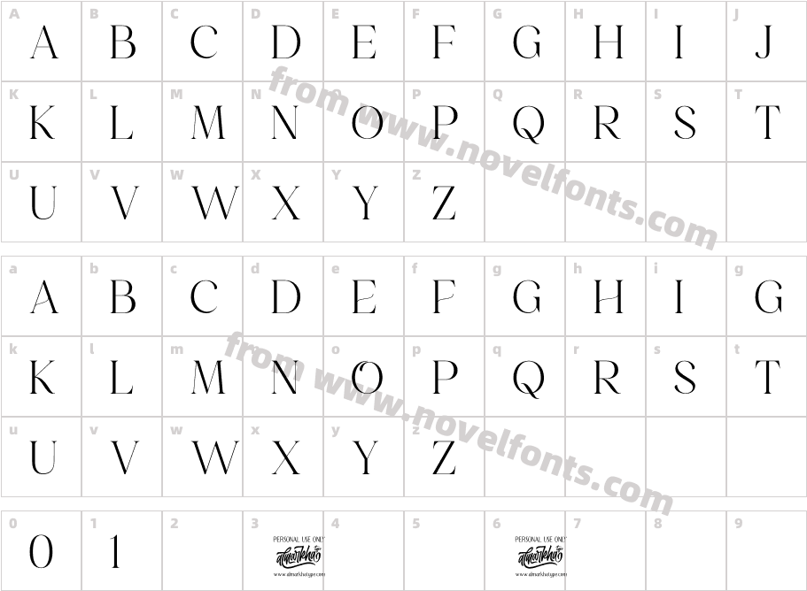 Emeralde Chamerions SerifCharacter Map