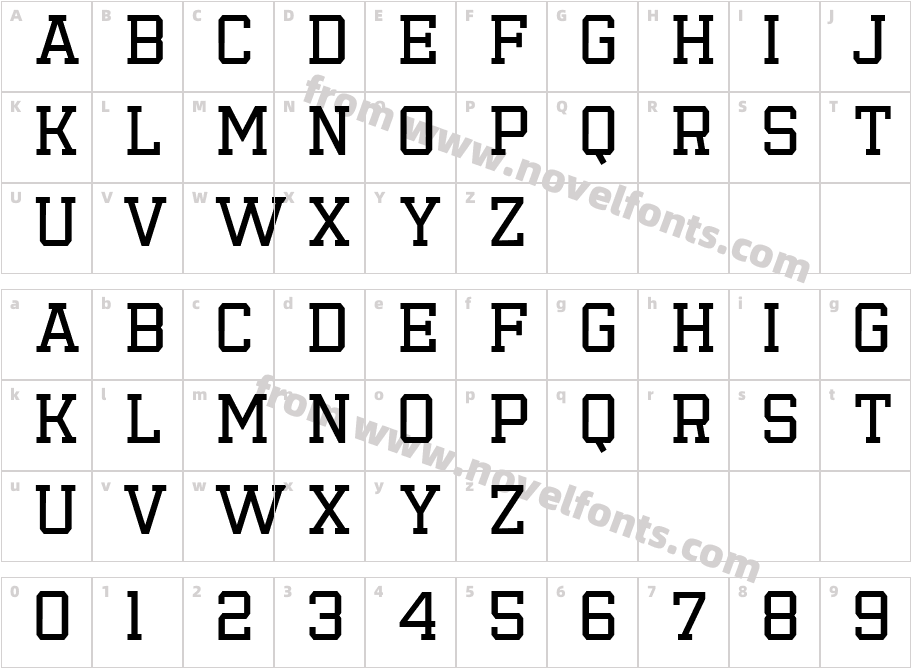 Emilio 19Character Map