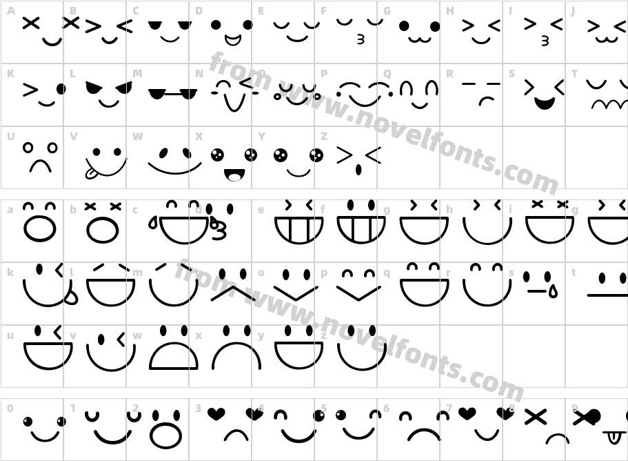 EmotRegularCharacter Map