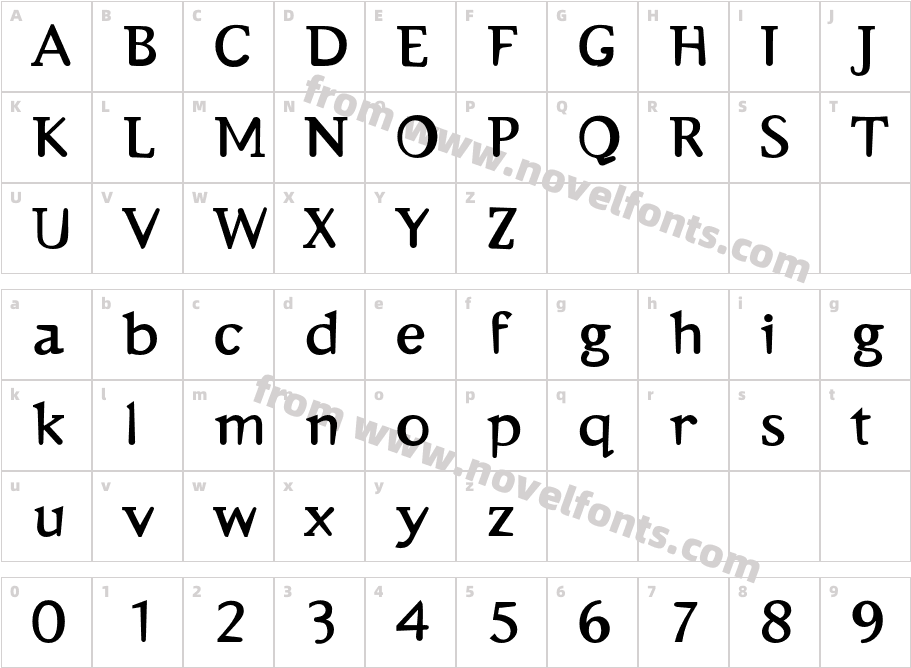 EmulateSerif-BoldCharacter Map