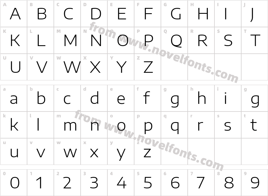 Encode Sans Expanded LightCharacter Map