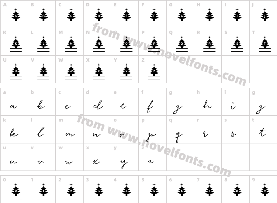 Christmas MonogramCharacter Map