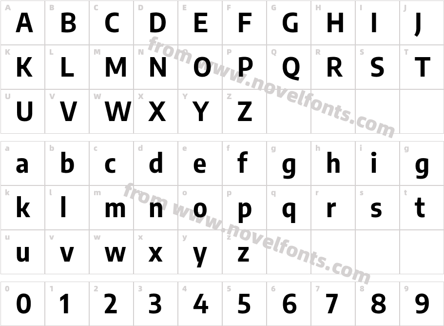 Encode Sans SemiCondensed BoldCharacter Map