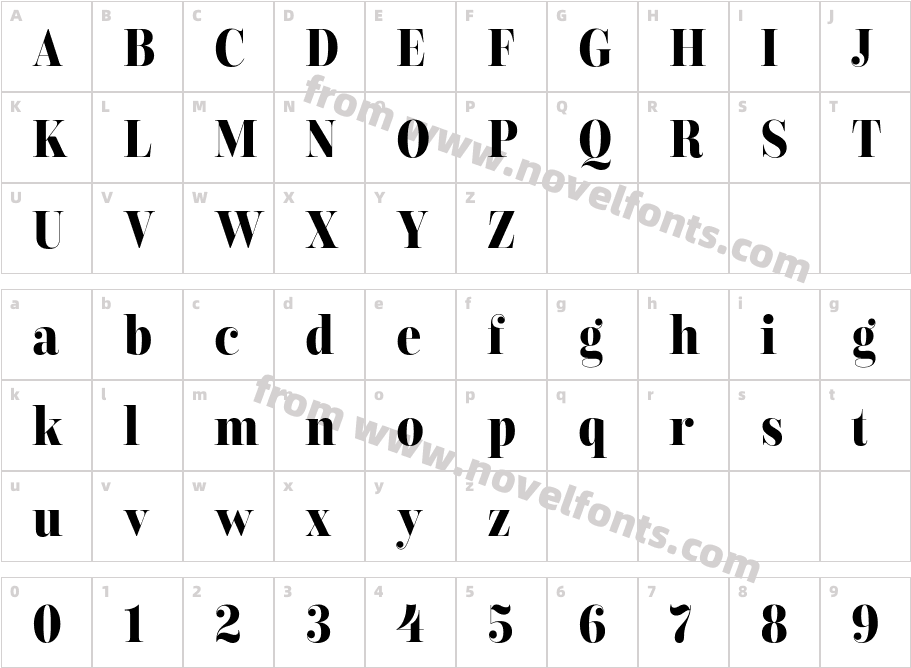 Encorpada Classic Condensed BoldCharacter Map