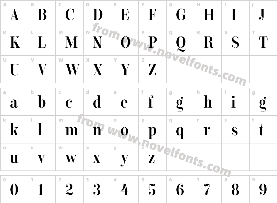 Encorpada Classic Condensed SemiBoldCharacter Map