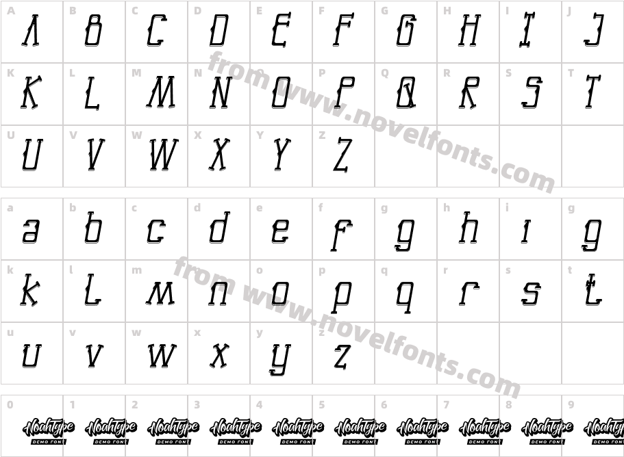 End Seconds Demo ItalicCharacter Map