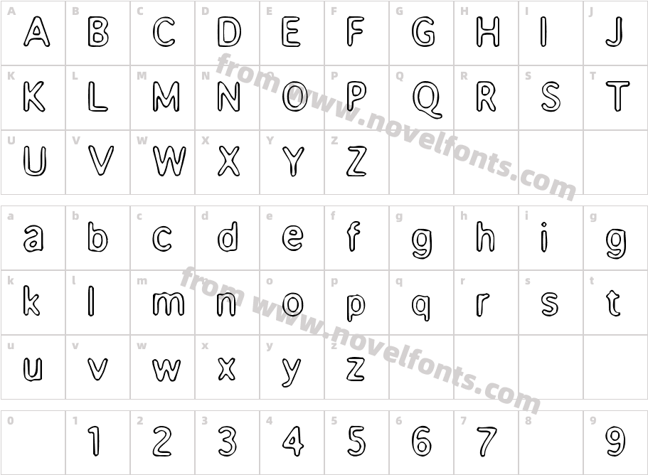 EnemafontCharacter Map