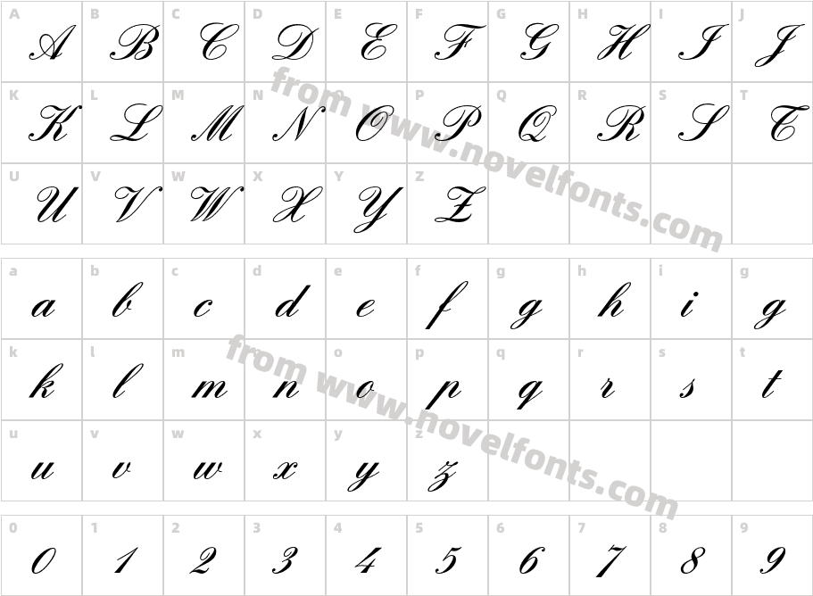 EnglischeSchreibschrTwoBQ-MediumCharacter Map