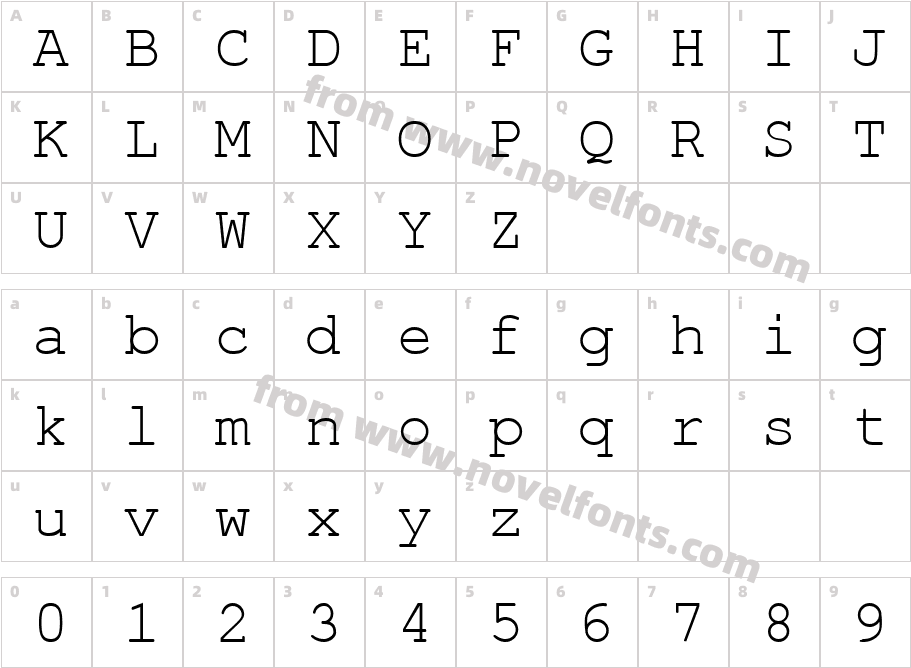 English-Russian CourierCharacter Map