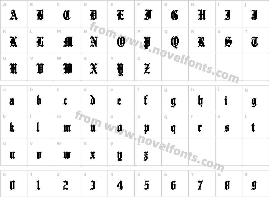 EnglishTowne-Normal Cn BoldCharacter Map