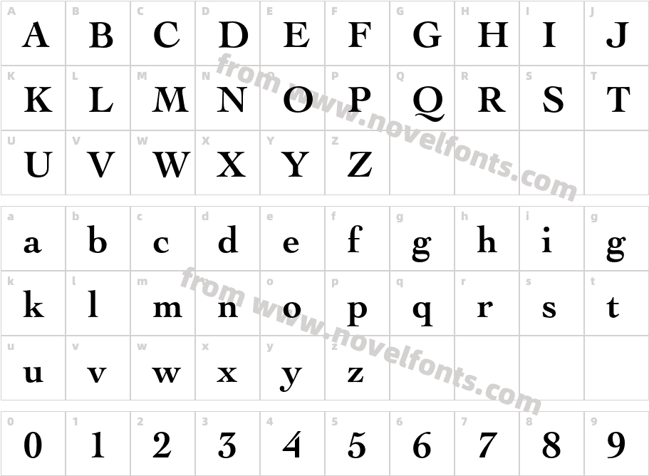 EngraverOldsty205BT-BoldCharacter Map