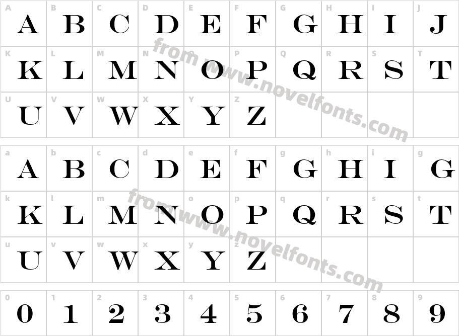 Engravers MTCharacter Map