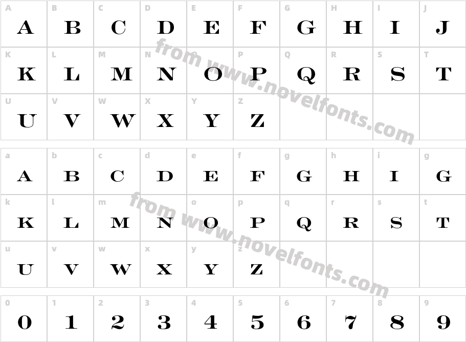 EngraversLH-BoldFaceCharacter Map