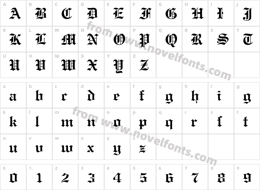 EngraversOldEnglishBQ-BoldCharacter Map