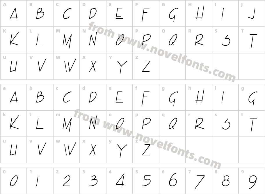 Enview Condensed Light ItalicCharacter Map