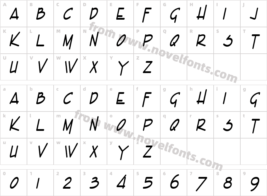 Enview Thin BoldItalicCharacter Map