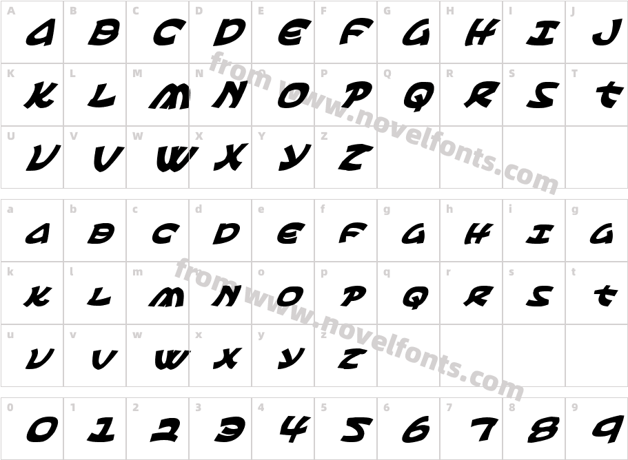 Ephesian Bold ItalicCharacter Map