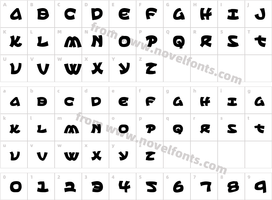 Ephesian CondBoldCharacter Map